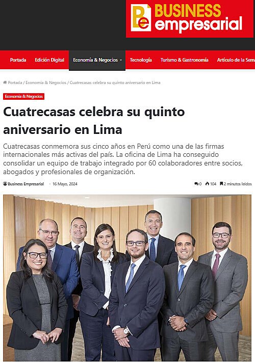 Cuatrecasas celebra su quinto aniversario en Lima